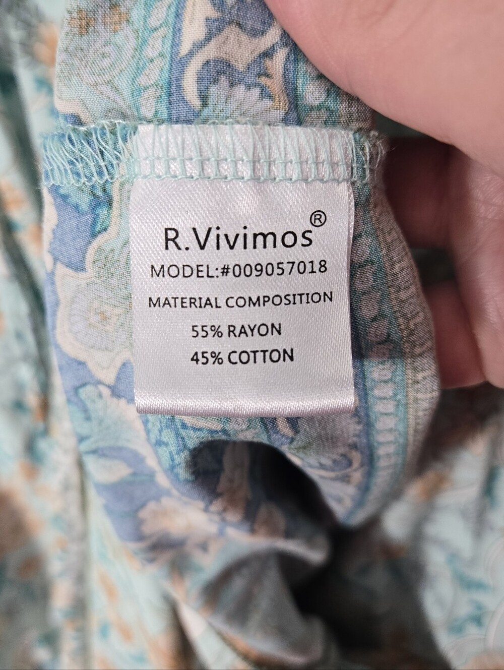 R.Vivimos Floral Print Tassel Bohemian Midi Dress Casual Chic  Fairy Size 2XL - Picture 4 of 4